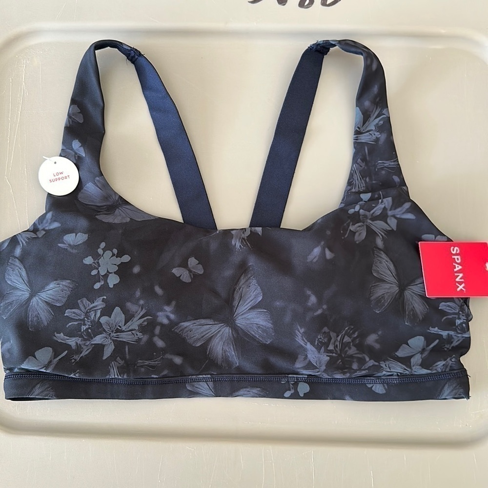 NWT SPANX Printed Midnight Garden Low Impact Sports Bra - Picture 3 of 4